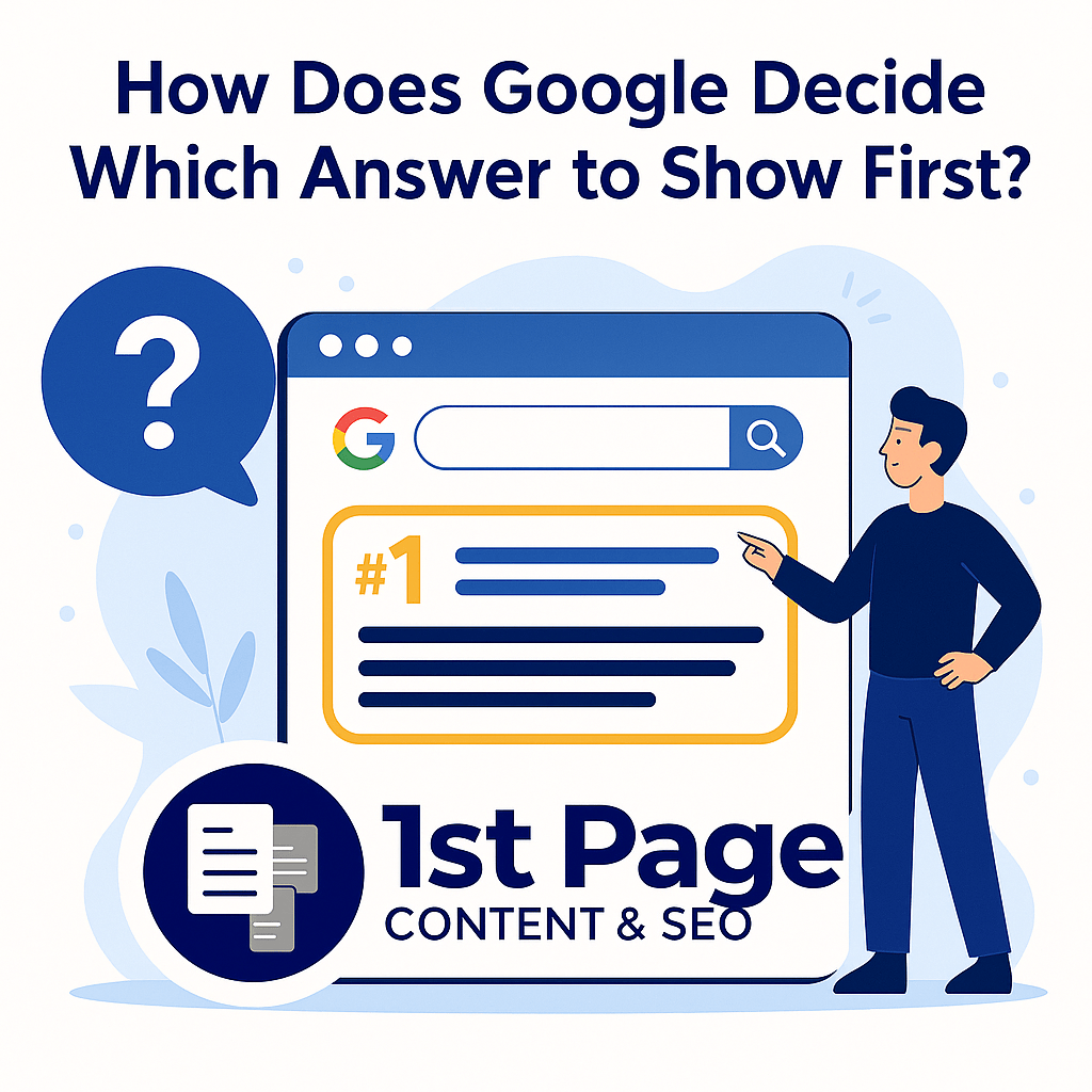 How Does Google Decide Which Answer to Show First? - First Page Content ...